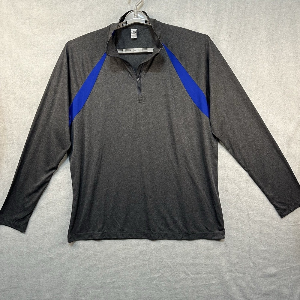 Alo Men's 1/4 Zip Men's XL‎ Pullover Black Blue Lightweight Outdoors Activewear